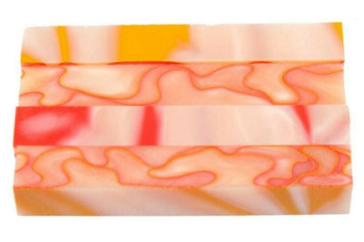 X Peach Fire Acrylic Pen Blank 3/4