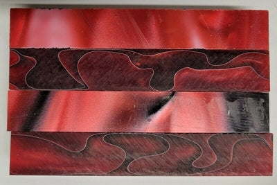 X Red on Red Swirl Acrylic Pen Blank 3/4