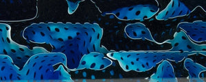 Blue Topaz Water Mesh BTW15GC5 Acrylic (1 pc) Turning 1 1/2"sq x 5"