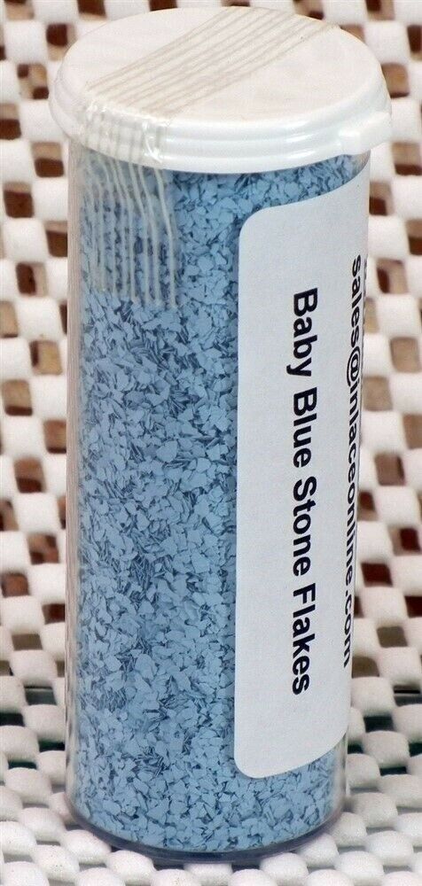 Inlace Stone Flakes  1.875 ounces  Baby Blue