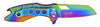 X 4.75" Stainless Steel Pocket Knife with Bottle Opener - Titanium