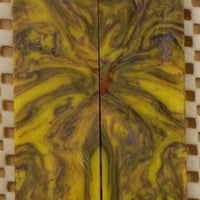 Banana Grape Inlace Acry LSU #39 (2 pc) Mini Knife Scale  3/16"x1"x5"    001