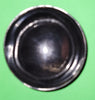 Polished buffalo horn bowl measuring 4" wide by 1 5/8" deep.