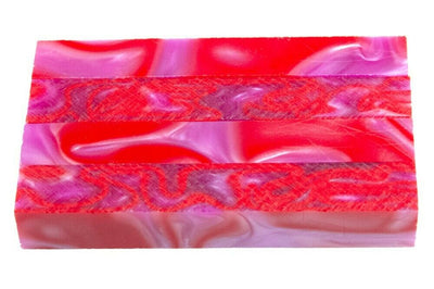X Pink Cherry Swirl Acrylic Pen Blank 3/4