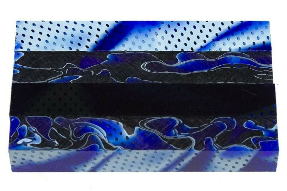 X Sapphire Water Mesh Acrylic Pen Blank 3/4"x3/4"x5" BTWPBM1391 1pc