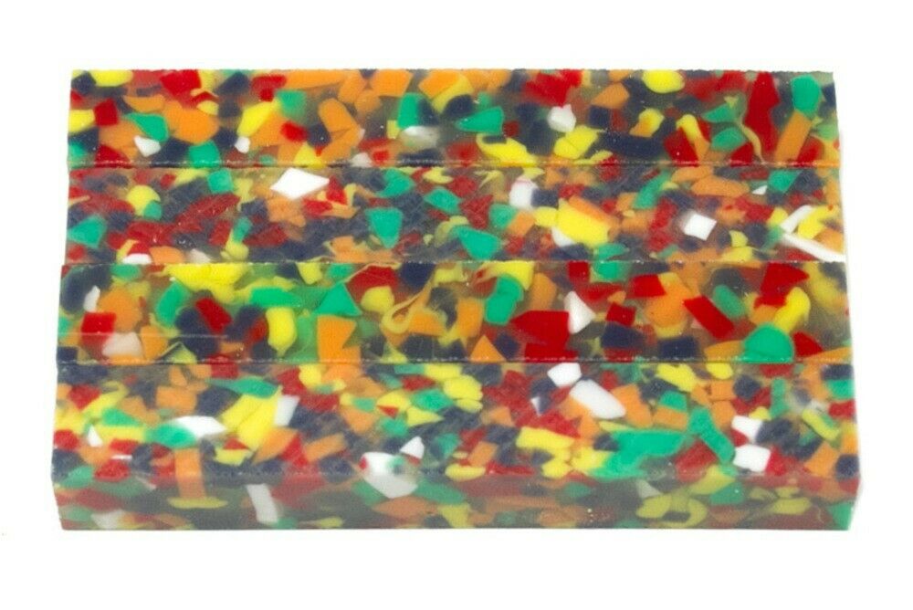 X Rainbow Confetti Acrylic Pen Blank 3/4"x3/4"x5" BTWPBM1368 1pc