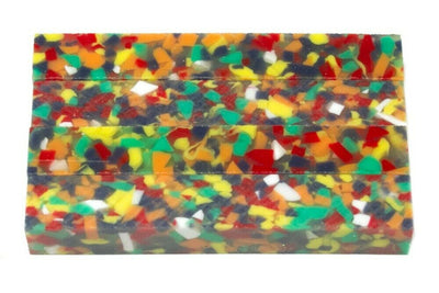 X Rainbow Confetti Acrylic Pen Blank 3/4