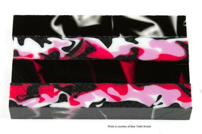 X Black And Berry Camo Acrylic Pen Blank 3/4