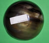 Polished buffalo horn bowl measuring 5" wide by 1 7/8" deep.