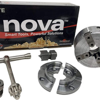 NOVA 48286 G3 Lite Chuck/2" Jaw Set/IXNS 1X8TPI Adaptor/NCSC Chuck Spur