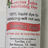 Scarlet Fire Cactus Juice Stabilizing Dye (1) 4 oz bottle TurnTex Woodworks