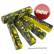 3/4" x 3/4" x 5" Pen Blank Yellow Damascus Acrylester #124 - Wood Acrylic Supply
