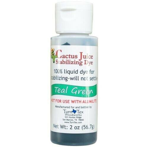 Teal Green Cactus Juice Stabilizing Dye 2 oz net weight by TurnTex Woodworks - Wood Acrylic Supply
