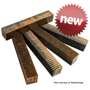Combz Pen Blank #03 - Black & Orange 3/4" sq x 5" - Wood Acrylic Supply