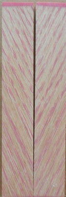 Hybrid Tiger Oak-Pink (2 pc) Knife Scales 3/16