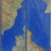 Hybrid Mallee Burl-Blue (2 pc) Knife Scales 3/16" x 3/4" x 5" - (28) - Wood Acrylic Supply