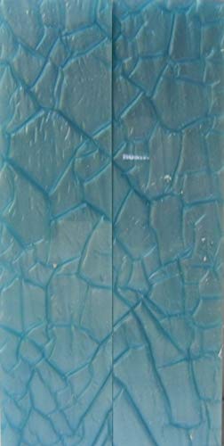 Light Aqua Designed Acrylic (2 pc) Knife Scaless 3/16" x 1 1/2" x 6" - 0432