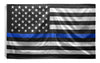 3' x 5' Thin Blue Line American U.S. Flag - Police Officers - Wood Acrylic Supply