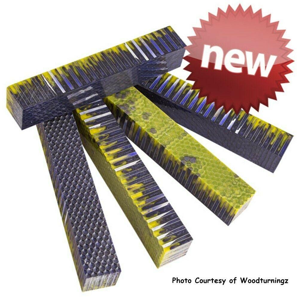 Combz Pen Blank #07 - Purple & Green 3/4" sq x 5" - Wood Acrylic Supply