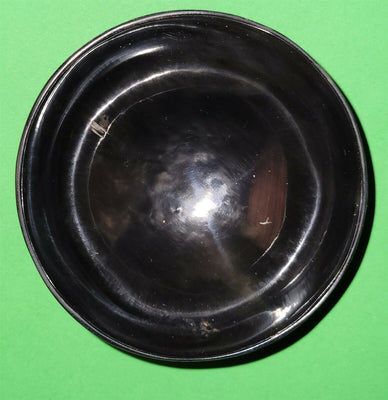 Polished buffalo horn bowl measuring 4