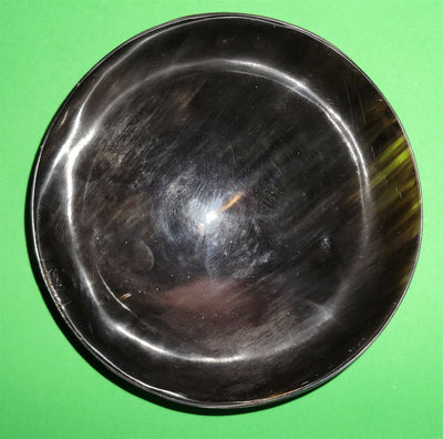 Polished buffalo horn bowl measuring 6