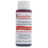 Fireball Red Cactus Juice Stabilizing Dye 2 oz net weight by TurnTex Woodworks - Wood Acrylic Supply
