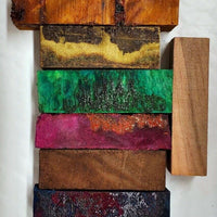 Dyed Stabilized Pen Blank Short Assortment (7 pc) 3/4" sq x 2 3/4"+