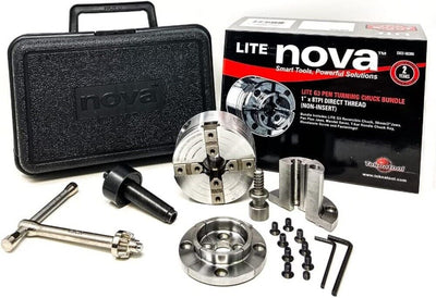 Nova 48306 G3 Lite Pen Turning Chuck Bundle Direct Thread 1” x 8TPI