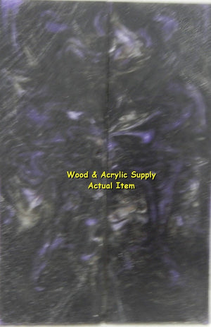 Black & Violet Acrylester #23 (2 pc) Knife Scaless 3/8" x 1 3/4" x 5" 5428