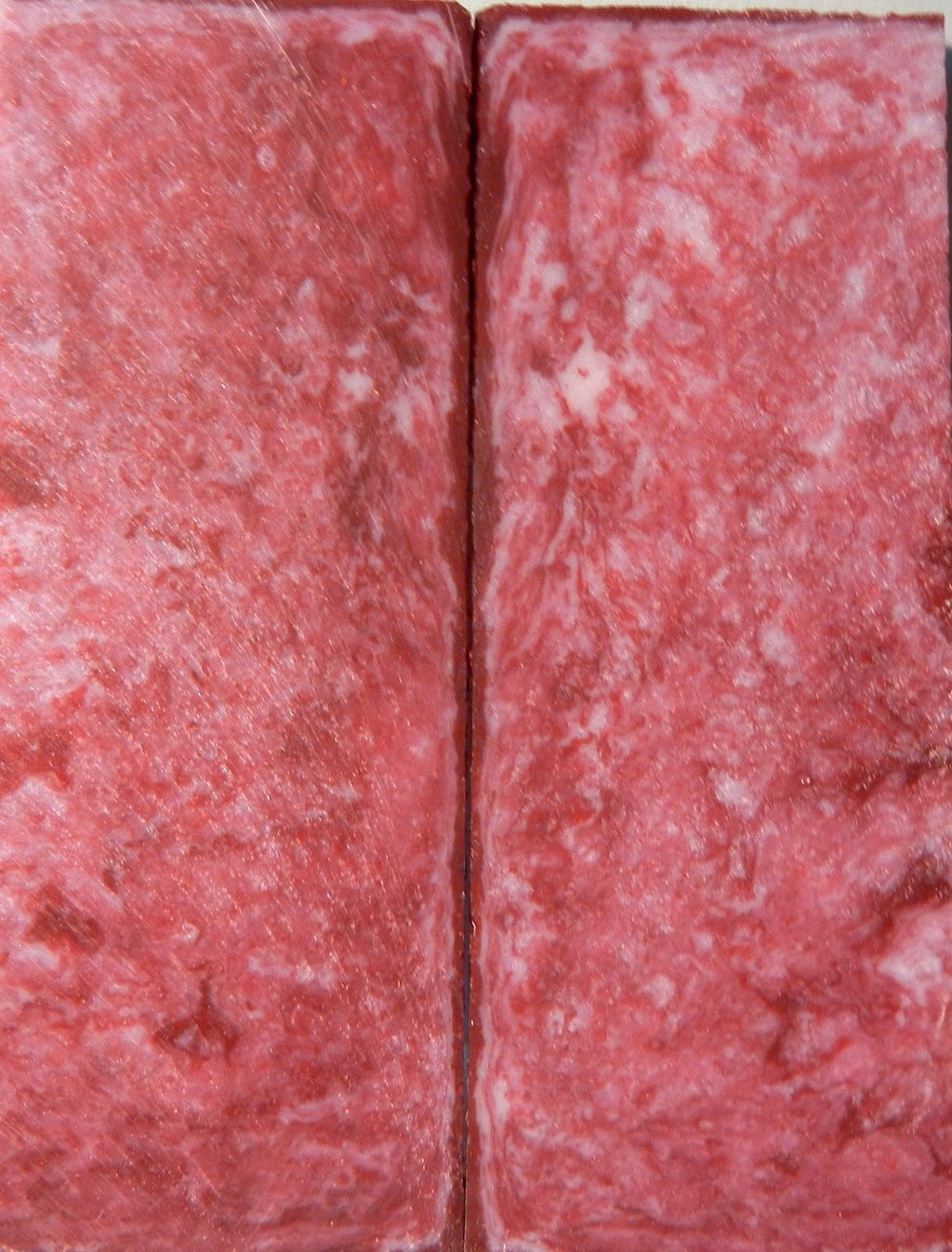 Red & White Acrylester (2 pc) Knife Scaless 3/8" x 1 3/4" x 5" - 0394