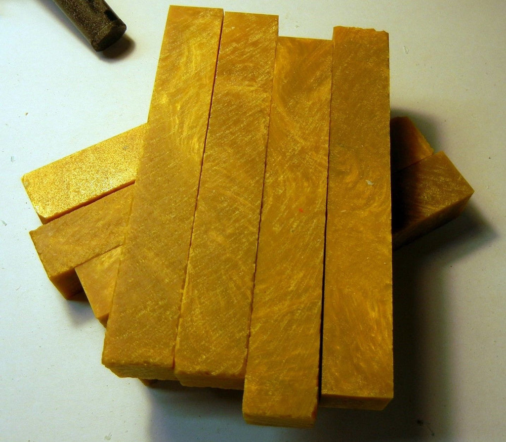 Golden Swirl Acrylester (1 pc) Pen Blank 3/4"sq x 5" - 1009 - Wood Acrylic Supply