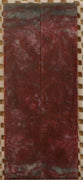 Crimson & Silver Inlace Acrylester  (2 pc) Mini Knife Scales  3/16"x1"x5"    002