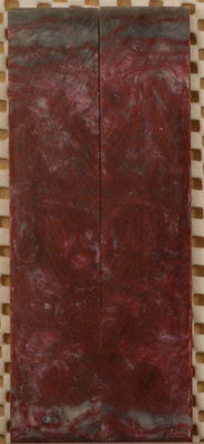 Crimson & Silver Inlace Acrylester  (2 pc) Mini Knife Scales  3/16