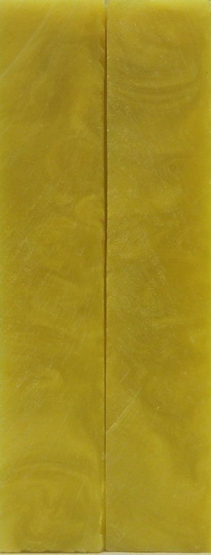 Crushed Yellow Acrylester #03 (2 pc) Mini Knife Scales  3/16" x 1" x 6" 4960 - Wood Acrylic Supply