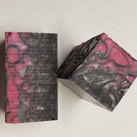 1 1/2" x 1 1/2" x 2 7/8" Bottle Stopper Pink Damascus Acrylester #123 - Wood Acrylic Supply