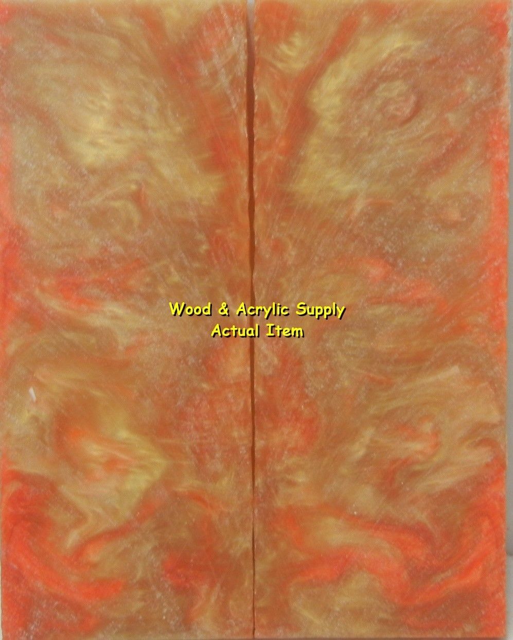 Tangerine & Gold Acrylester #62 (2 pc) Knife Scaless 1/4" x 1 3/4" x 5" 5754