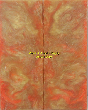 Tangerine & Gold Acrylester #62 (2 pc) Knife Scaless 1/4" x 1 3/4" x 5" 5754