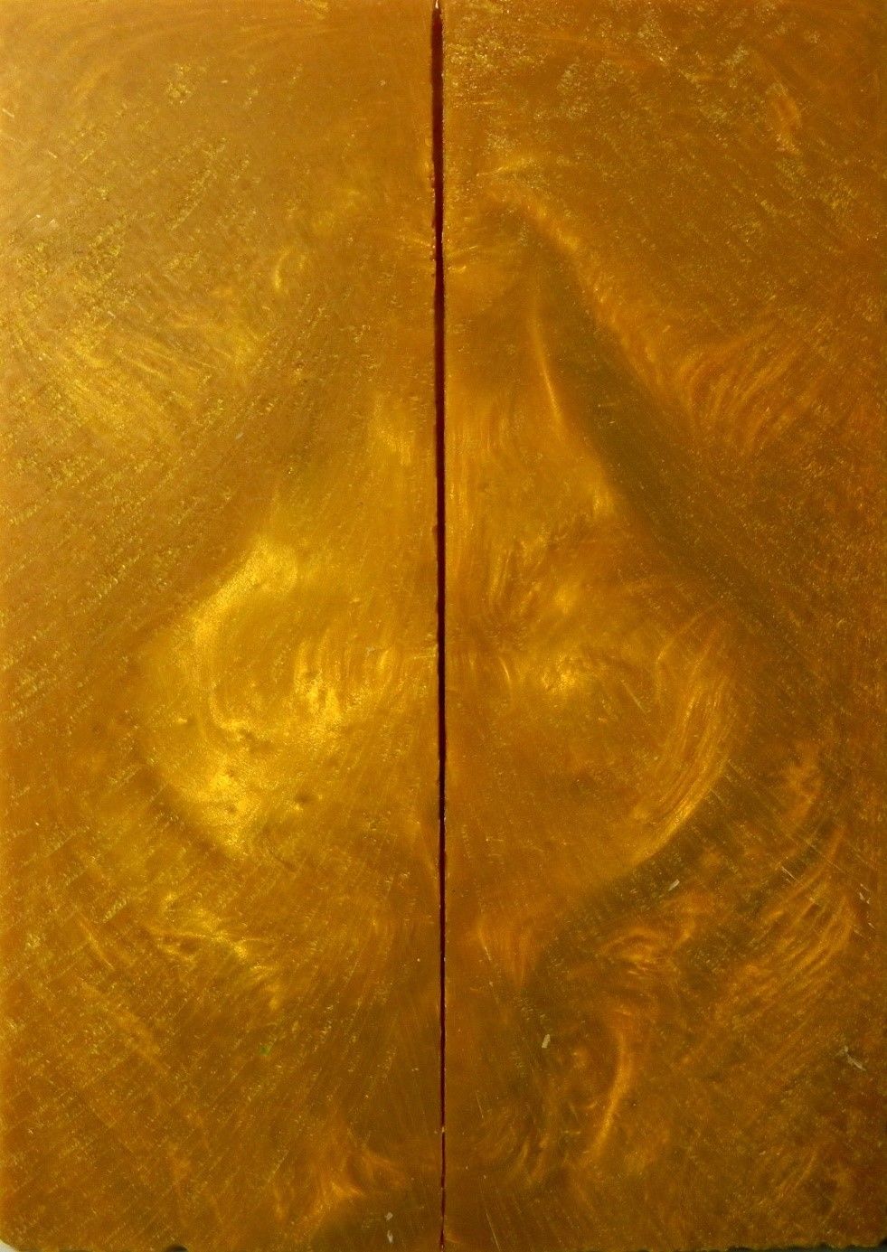 Golden Swirl Acrylester (2 pc) Razor Knife Scales 3/16" x 2" x 6" - 1014 - Wood Acrylic Supply