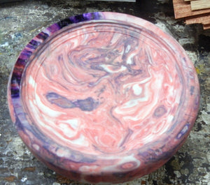 Red White & Blue Alumilite Round Bowl - Ready for Lathe 2" x 5 3/4" Round