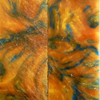 Blue & Gold Acrylester #50 (2 pc) Knife Scales 1/4" x 1 1/2" x 6" - 0867 - Wood Acrylic Supply