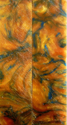 Blue & Gold Acrylester #50 (2 pc) Knife Scales 1/4
