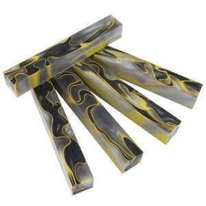 Silver Streak Acrylic. #53 1 pc Pen Blank 3/4" Sq x 5" Long - Wood Acrylic Supply