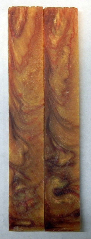 Red Russet Gold Acrylester #22 (2 pc) Knife Scaless 3/16" x 3/4" x 5" - 1977