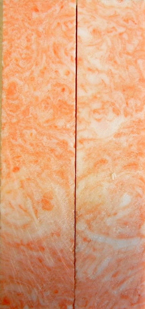 Orange Creamsicle Acrylester #52 (2 pc) Knife Scales 3/16" x 1" x 4" - 0868 - Wood Acrylic Supply