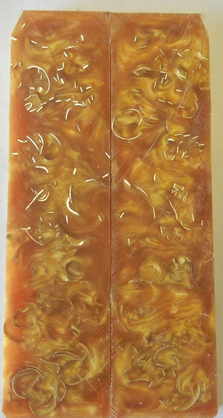 Alumilit Gold Imbedded with Brass (2 pc) Knife Scales 3/8" x 1 1/2" x 6" - 7801 - Wood Acrylic Supply