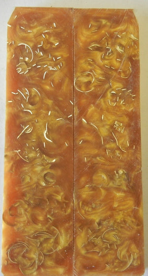 Alumilit Gold Imbedded with Brass (2 pc) Knife Scales 3/8" x 1 1/2" x 6" - 7801 - Wood Acrylic Supply