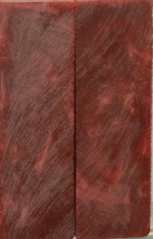 Red Russet Inlace Acrylester #09 (2 pc) Knife Scaless  3/8"x1 1/2"x5"    002