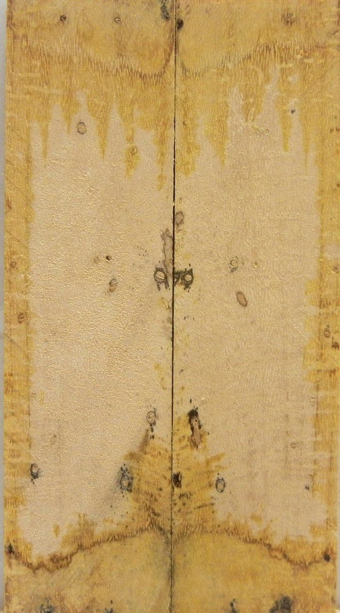 Tamarind Spalted Dyed Light Yellow (2 pc) Knife Scaless  3/8" x 1 1/2" x 6" 5119