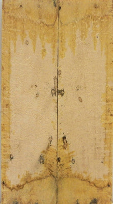 Tamarind Spalted Dyed Light Yellow (2 pc) Knife Scaless  3/8