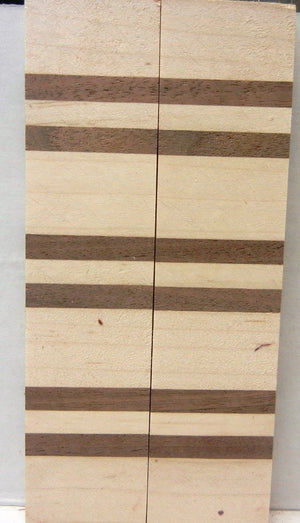 Laminated Maple Walnut (2 pc) Pistol Grips 1/2" x 1 1/2" x 6" - 7852